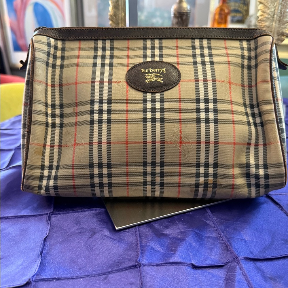 Vintage Burberry Tan and Black Checkered Women’s Bag